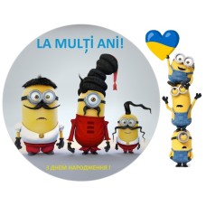 732935d Minionii cazaci ucrainieni imagine rotunda comestibila din vafa D14.5cm